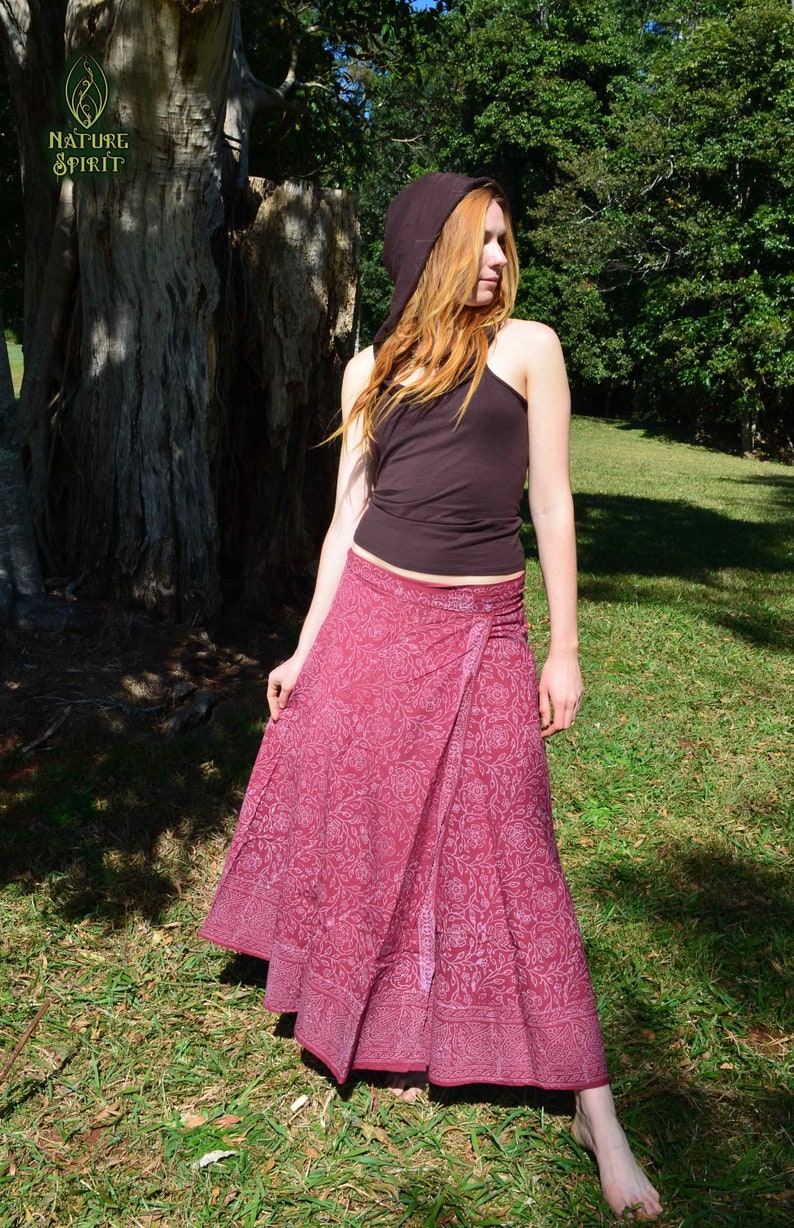 Hand Blocked Wrap Skirt Long Maxi Skirt Wrap Skirt Bohemian | Etsy