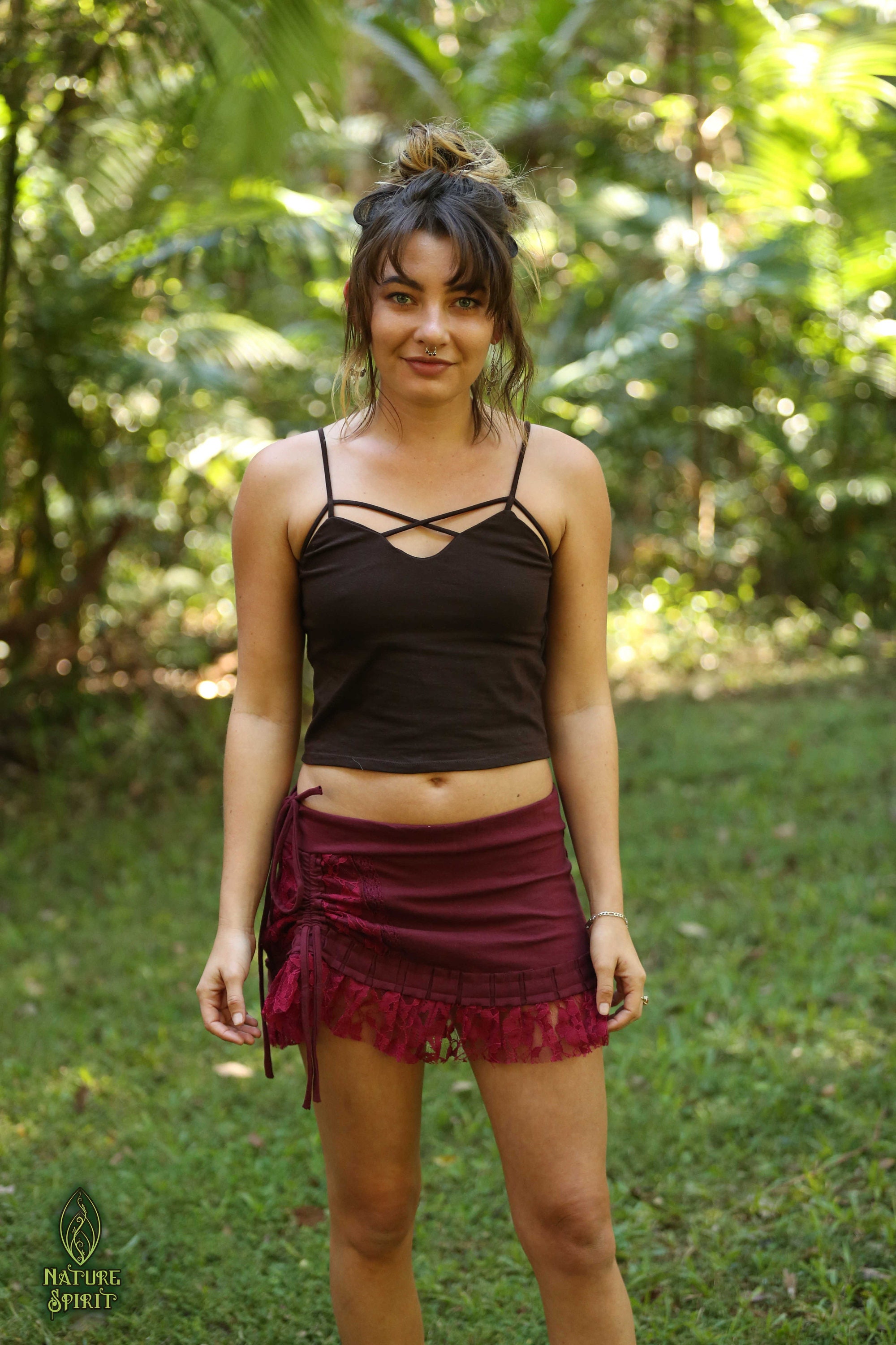 【THEAIRTOWN】 hotpix drape top ♥3color Caged Crop Top, Pixie Top, Fairy Top, Psytrance Top, Hippie