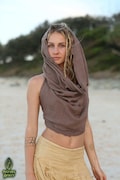 Festival Natural Cotton Hooded Top, Backless Boho Pixie Clothing, Fairy Hippie Burning Man Hood product logo