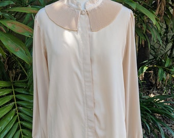 Mint Condition Classic 80's Concertina Pleated Collar Blouse