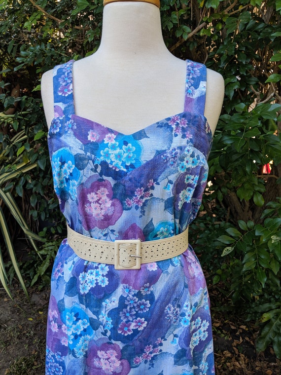 Beautiful 1970's Cotton Floral Maxi Dress