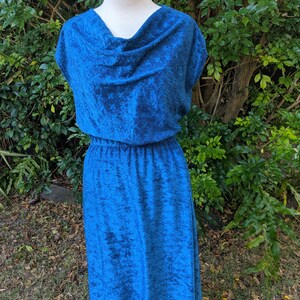 Blue 70's Cowl Neck Dress imagem 3