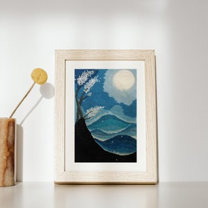 Full Moon PDF Pattern + video tutorials, Double Cross Stitch Sampler, Hand embroidery PDF, DIY Cross Stitch Pattern, Modern Xstitch Chart