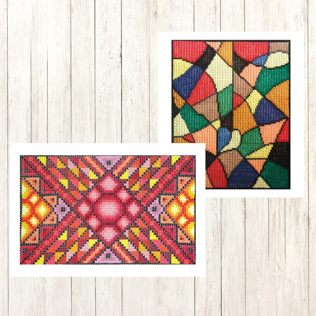 Abstract Cross Stitch Pattern Set | Geometric, Modern Sampler (PDF ...