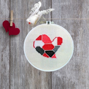 Double Cross Stitch Chart - Heart + Video Tutorial | Love Confession Hand Embroidery PDF Pattern | Valentine’s Embroidery | Instant Download