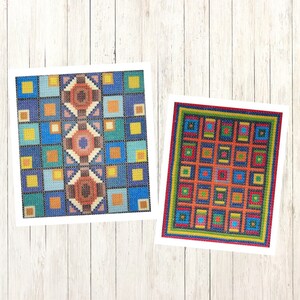Mid Century Modern Cross Stitch Patterns - Perfect for Wall Decor DIY and Stylish Canvas Embroidery Purse, Double Cross Stitch Chart PDF