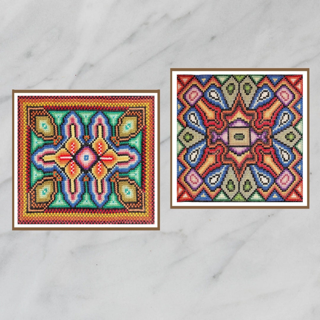 Sampler Cross Stitch Pattern PDF Set With Tutorial Pillow Etsy