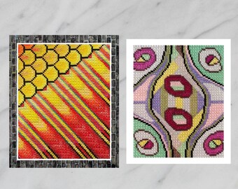 Double Cross Stitch PDF Pattern Set, Geometric Sampler (Digital Download)