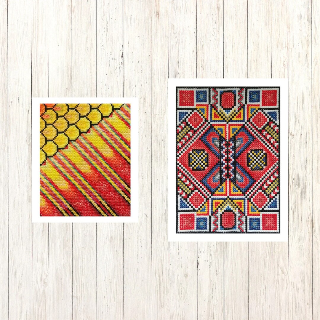Gradient Cross Stitch Pattern, Modern Abstract Ornament (PDF) - Etsy