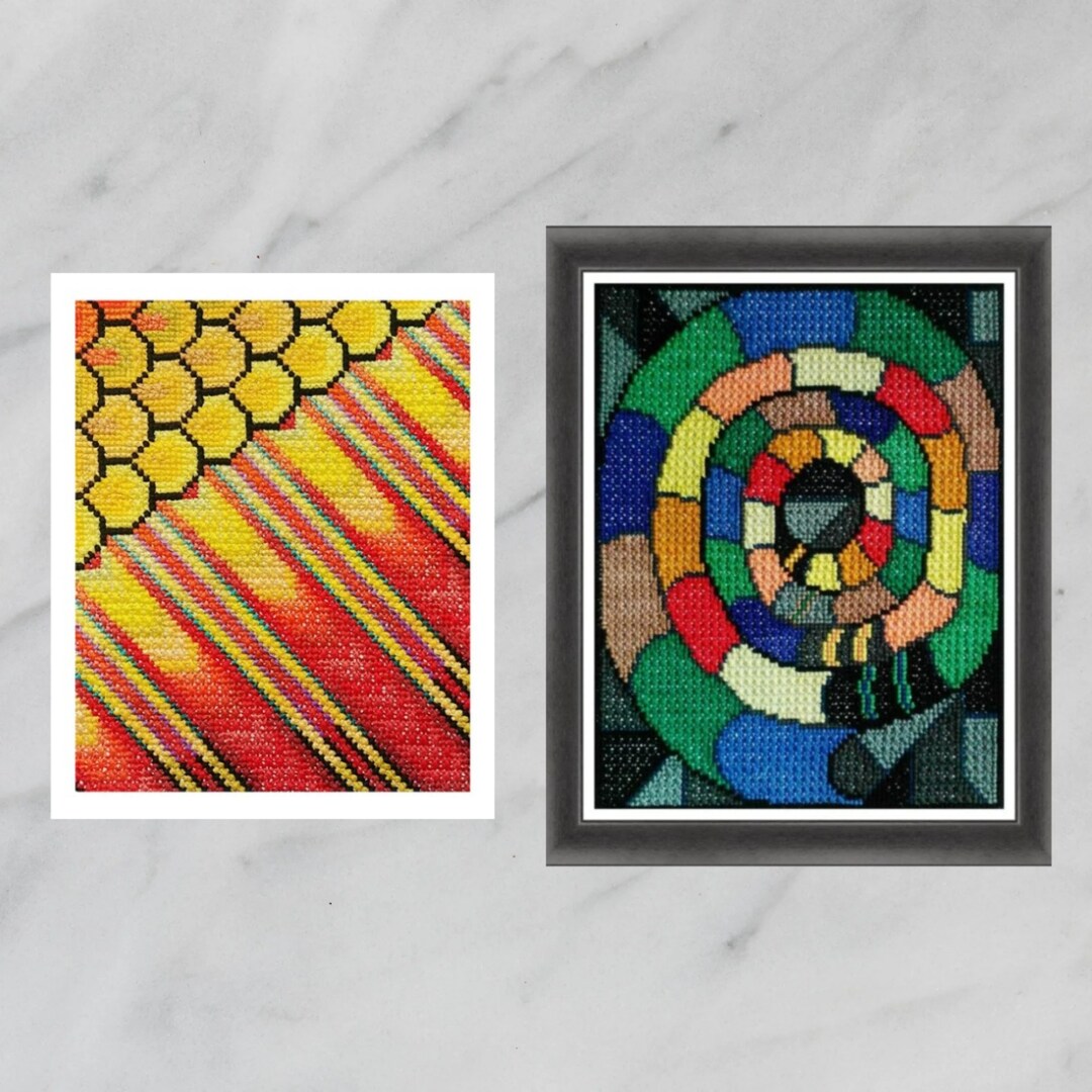 Modern PDF Pattern SET + Video Tutorial | Double Cross Stitch Charts ...