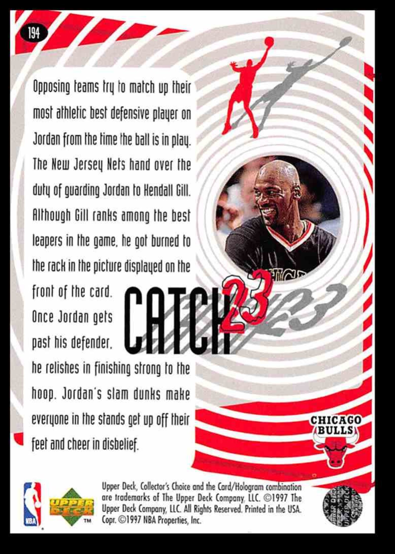 Michael Jordan 1997 Upper Deck Collectors Choice 194 | Etsy
