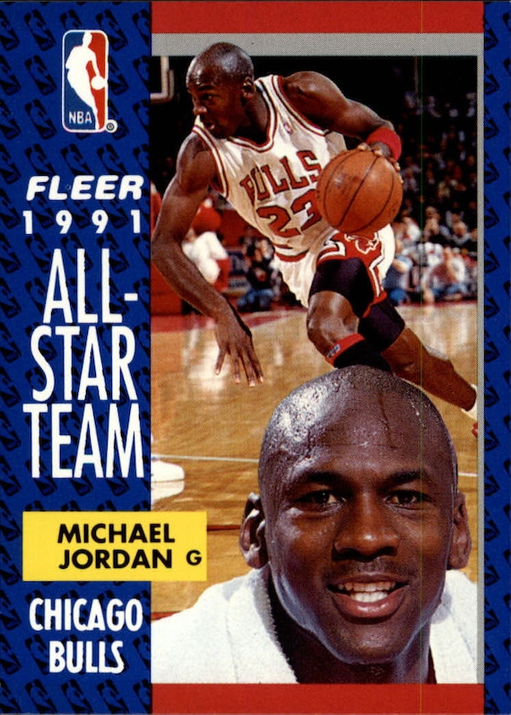 Fleer 1991 Michael Jordan All-Star Team Chicago Bulls Card