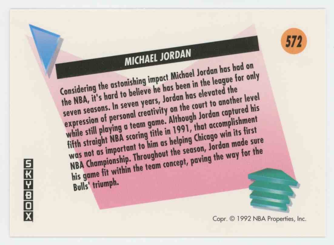 Michael Jordan 1992 Skybox Card # 572 - Etsy
