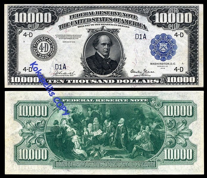 1918 *10,0000 Dollar ( Blue Seal )* Free Shipping * MUST