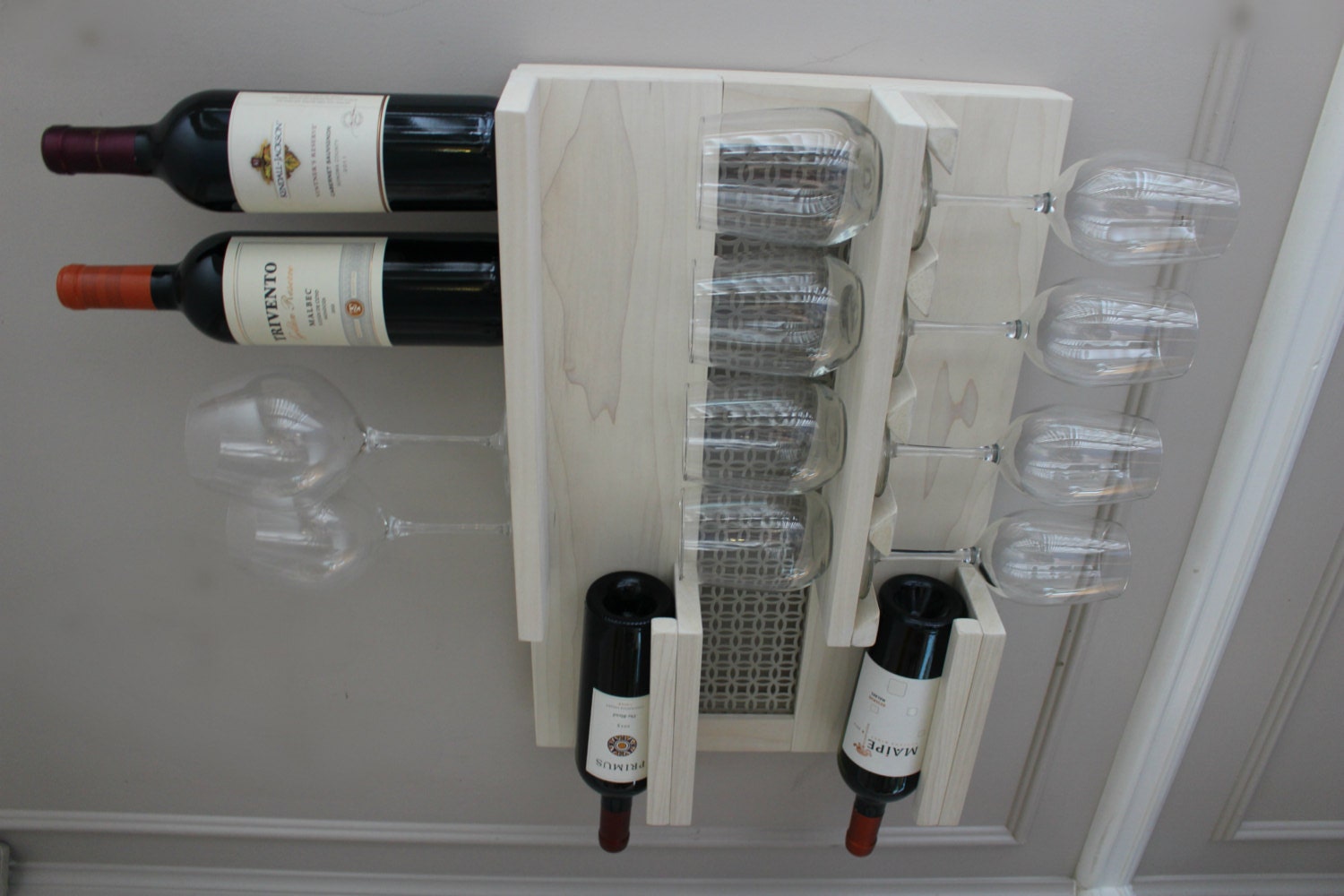 Wine Rack Handmade Wine Rack Stained Wall Mounted Wine Rack Etsy