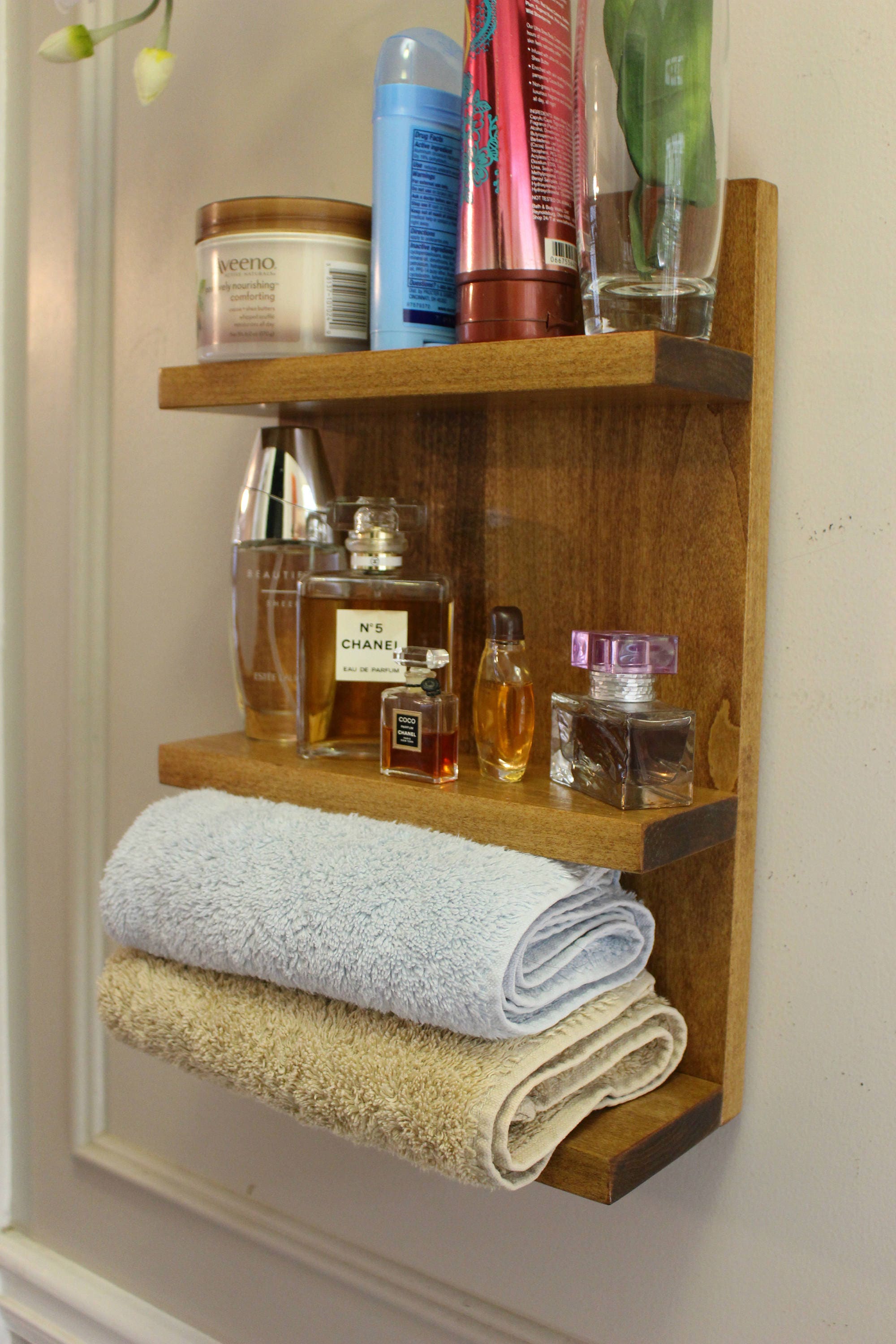 Bathroom Shelf Toiletry ShelvesBathroom Towel Shelf Etsy