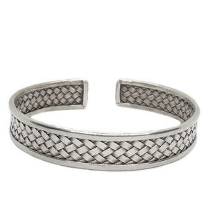 Braided Sterling Silver Cuff Bracelet Handmade Boho Ethnic - Etsy