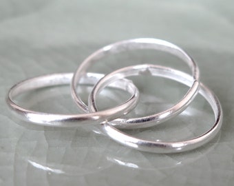 Sterling Silver interlocking Rolling Russian Ring, 3 thin Combined Linked rings, men and women Intertwined ring Fun ring