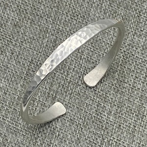 Hammered Sterling Silver Handmade Cuff Bracelet Minimalist - Etsy