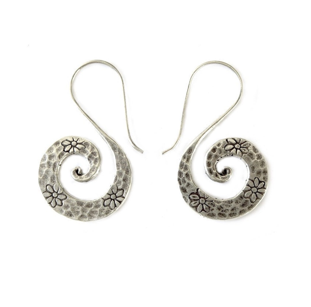 Spiral Boho Earrings Silver Women Sterling Silver Artistic Design main image 0