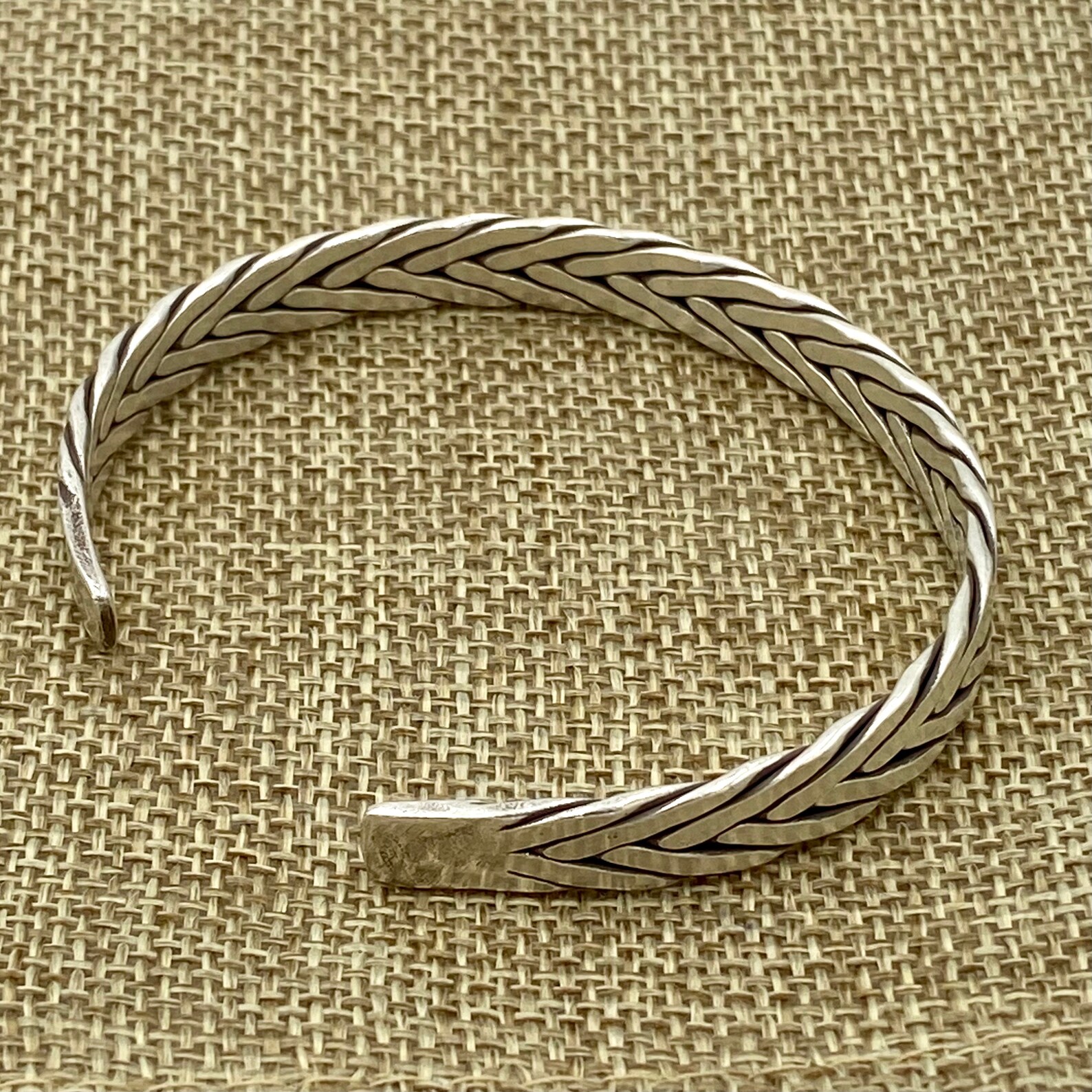Sterling Silver Braided Cuff Bracelet Handmade Boho Woven Etsy Ireland