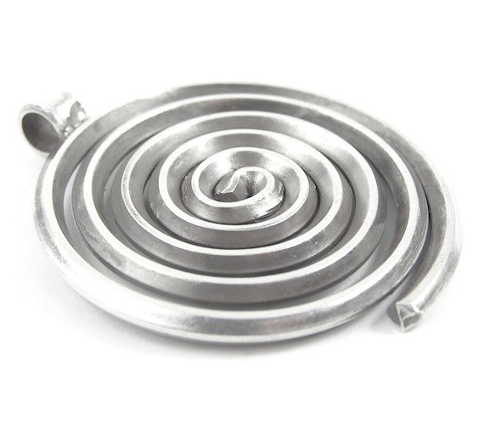 Handmade Sterling Silver Large Pendant Necklace Thick Rustic - Etsy