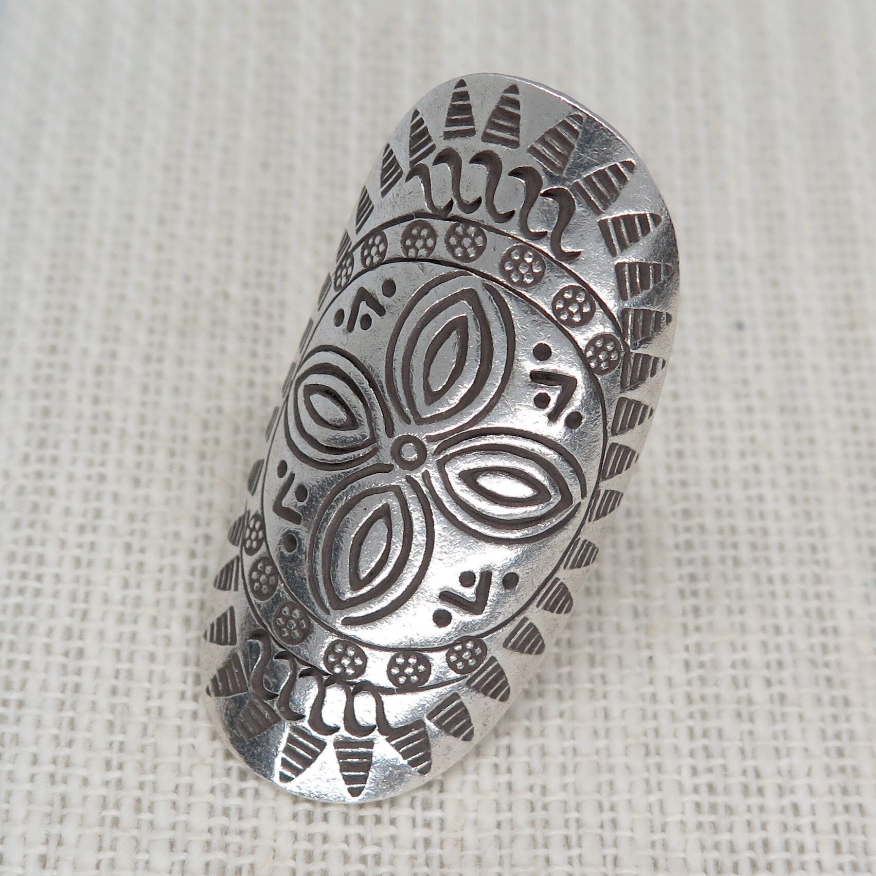 Sterling Silber Long Boho Statement Ring mit symbolischen Etsy
