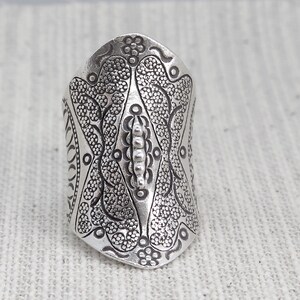 Sterling Silver Boho Statement Ring Handmade Large Ethnic - Etsy