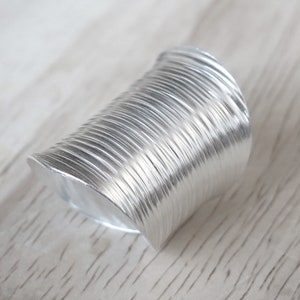 Sterling Silver Wide Band Statement Ring, Handmade Boho Long Adjustable ...
