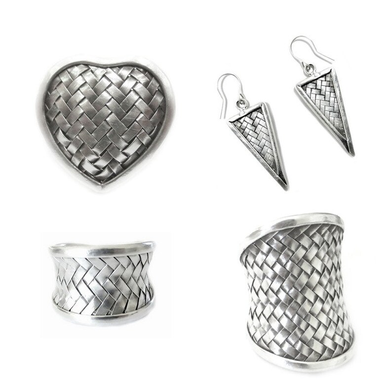 Braided Sterling Silver Boho Ethnic Dangle Earrings Handmade Etsy