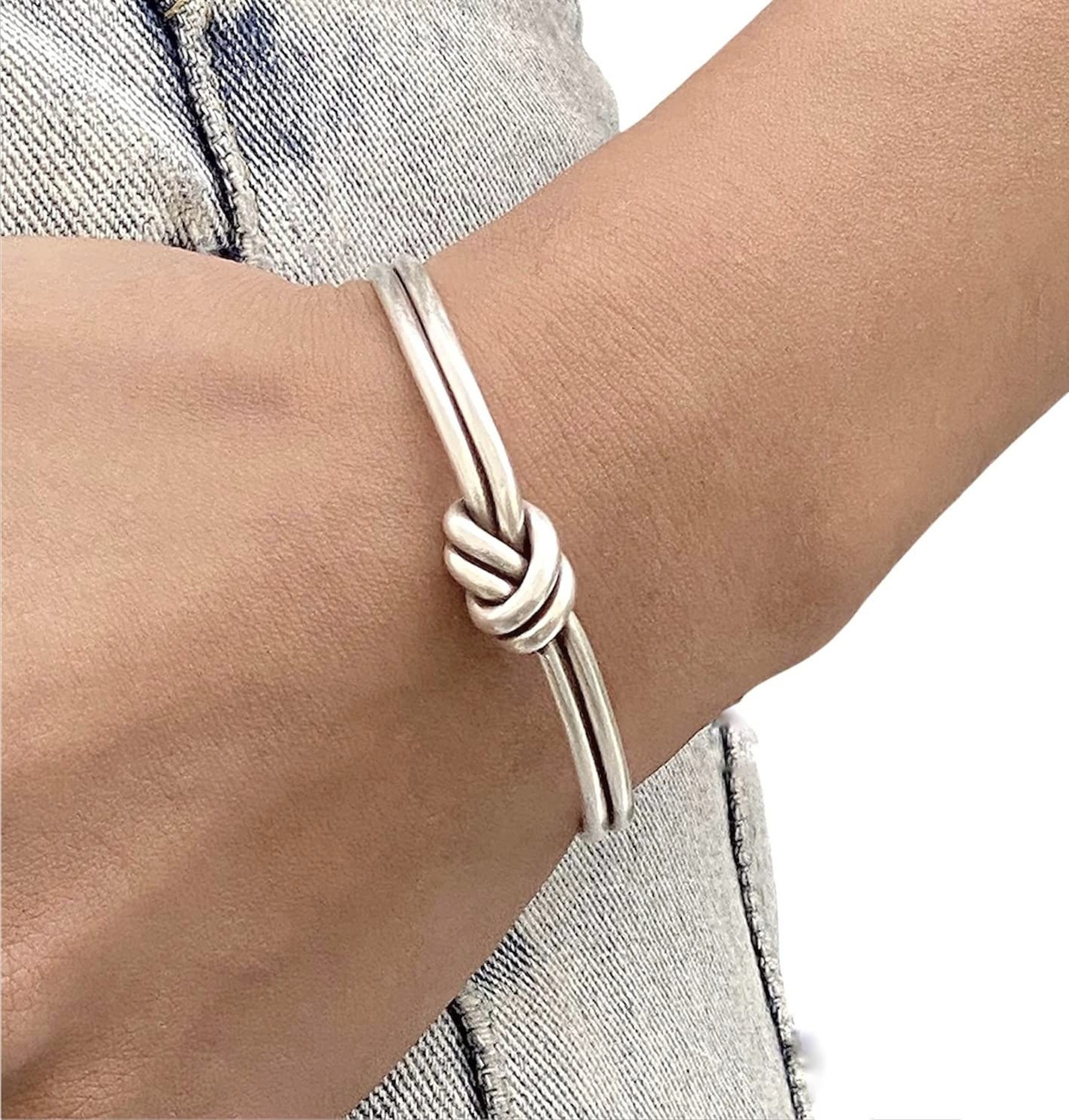 Handmade Sterling Silver Knot Cuff Bracelet Minimalist Rustic Etsy