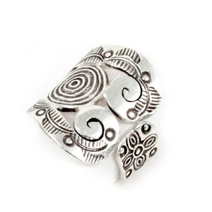 Rustic Handmade Sterling Silver Ethnic Tribal Gypsy Boho Wide Band Wrap ...