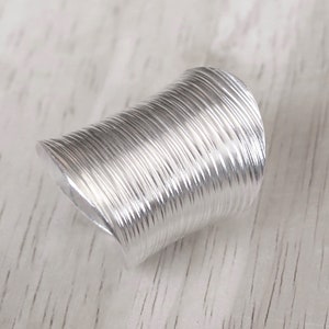Sterling Silver Wide Band Statement Ring, Handmade Boho Long Adjustable ...