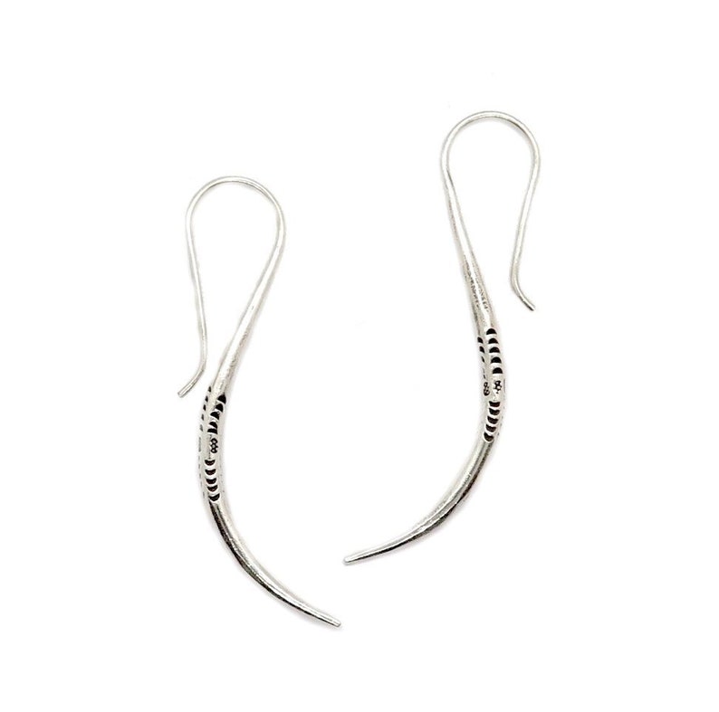 Sterling Silver Tusk Spike Earrings Handmade Long Tribal Horn | Etsy