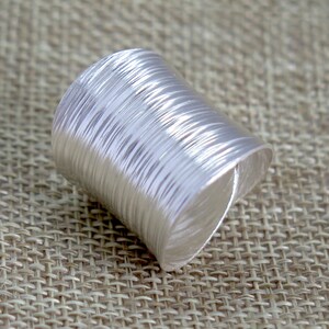 Sterling Silver Wide Band Statement Ring, Handmade Boho Long Adjustable ...