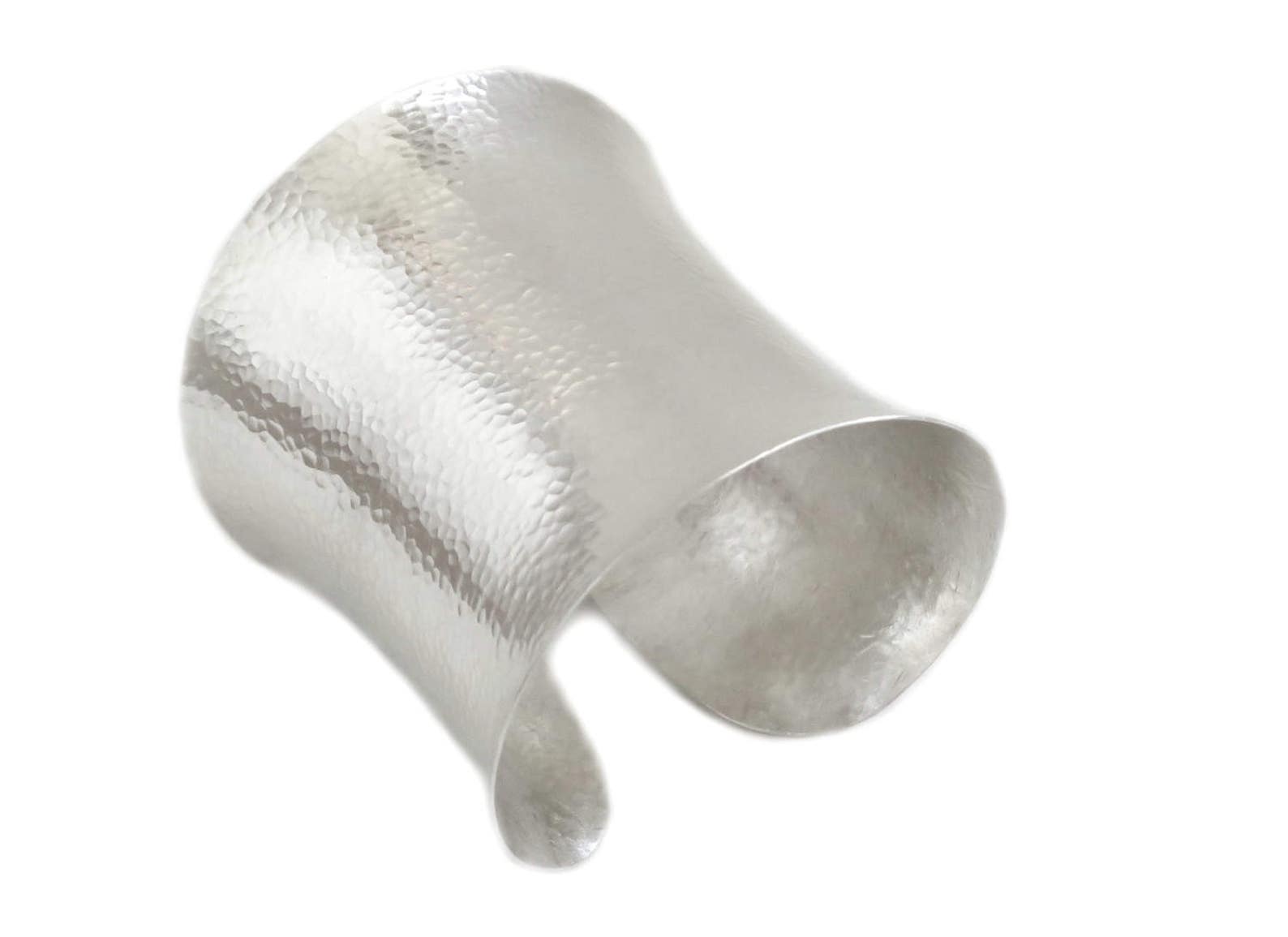 Sterling Silver Extra Wide Cuff Bracelet Hammered Shiny Etsy