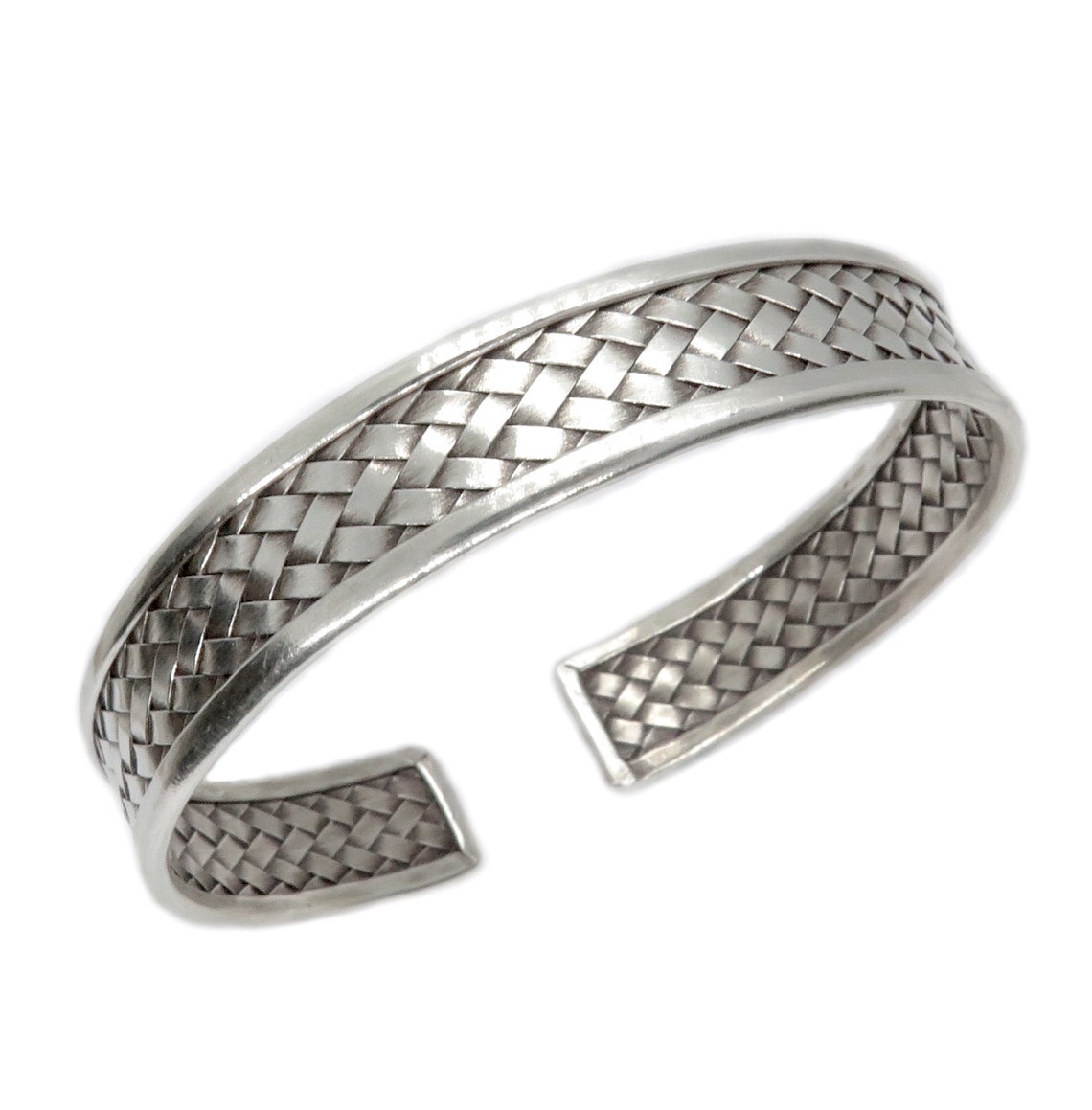 Braided Sterling Silver Cuff Bracelet Handmade Boho Ethnic Etsy