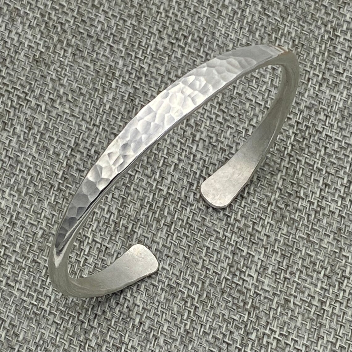 Hammered Sterling Silver Handmade Cuff Bracelet Minimalist Etsy