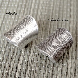 Sterling Silver Wide Band Statement Ring, Handmade Boho Long Adjustable ...