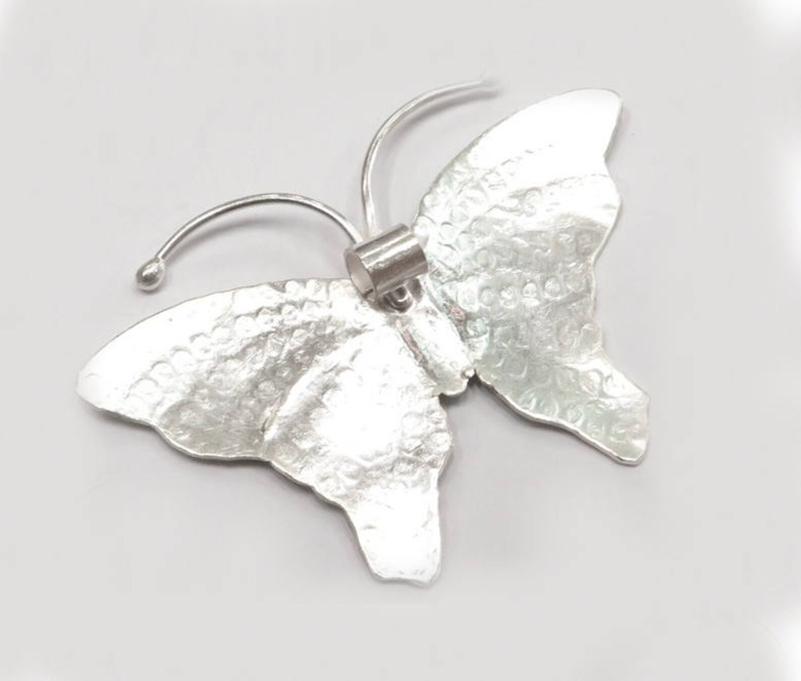 Sterling Silver Large Butterfly Statement Pendant Necklace Etsy
