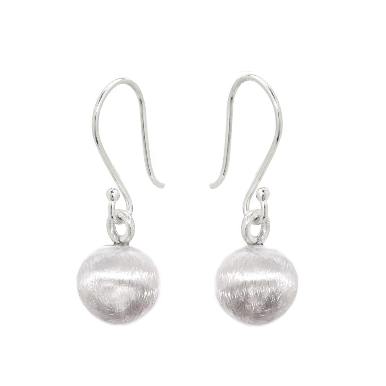 Sterling Silver Shinny Ball Hook Earrings Handmade Small Etsy