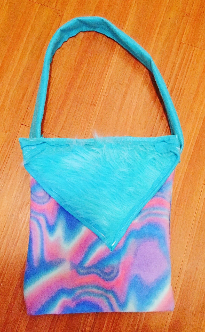 Handmade OOAK Hippie Gypsy bag purse handbag tote shopping boho chic funky yoga fashion bohemian psychedelic Native American fuzzy tye dye