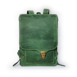 Crazy Horse Lederrucksack aus echtem Rindsleder mit gepolstertem Fach für 13,3 Zoll MacBook Pro
