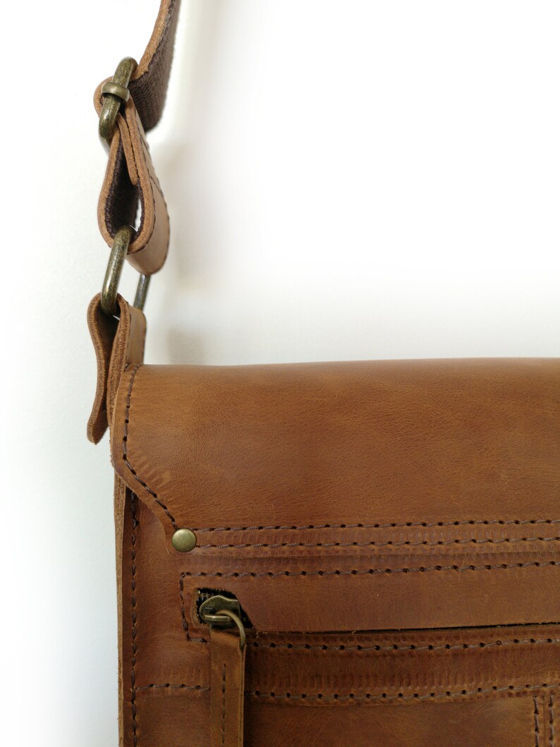 A4 Size Distressed Crazy Horse Genuine Cow Leather Messenger - Etsy