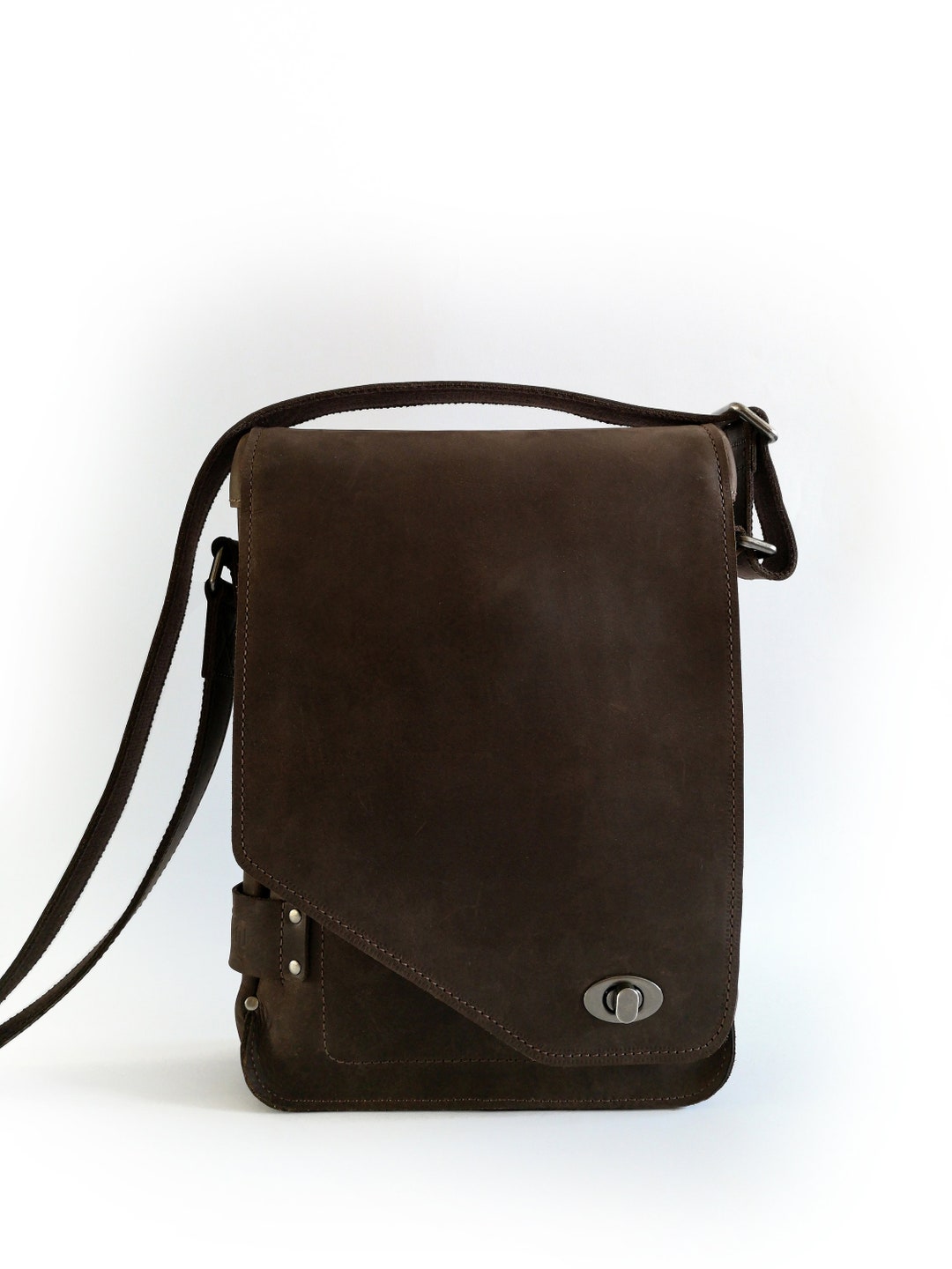 A4 Size Dark Chocolate Brown Crazy Horse Cow Leather Messenger - Etsy