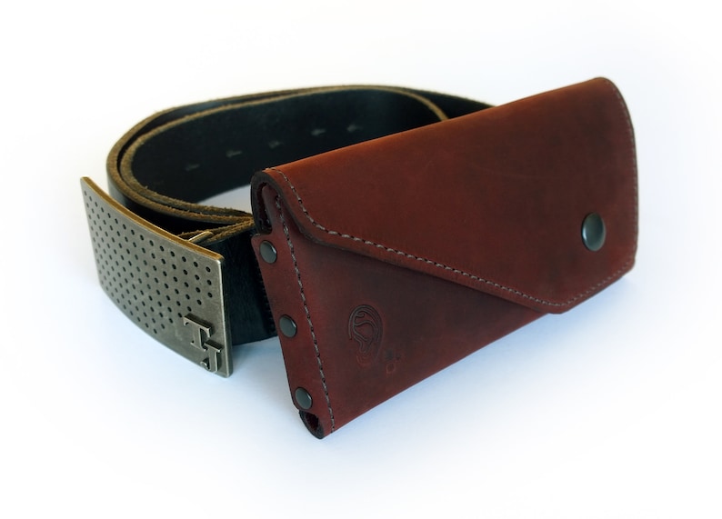 Handmade Genuine Leather Phone Belt Holster, iPhone 6/7/8/X/SE/11/12/13 Case with Belt Loop, great for Hiking, Camping, Running, Traveling 