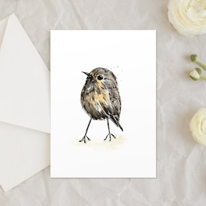 Cartão pequenino do passarinho | Notecard do pássaro A6 de <br> Entrega Rápida? Cartão em branco do pássaro | Pássaro bonito de <br> Entrega Rápida? Cartão de cumprimentos do pássaro | Cartão britânico do pássaro de <br> Entrega Rápida? Cartão dos animais selvagens | Morvenna