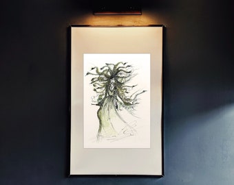 Medusa Art Print | Signed Limited Edition Ink & Watercolor