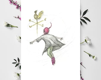 Pixie Aquarell Karte | Morvenna Fee Kunstdruck