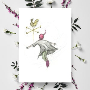 Pixie Karte | Zauberkarte | Elfenkarte | Feenkarte | Pixie Kunstwerk | Pixie Druck | Feenkunst | Feendruck | Fliegende | Märchenkarte | Morvenna